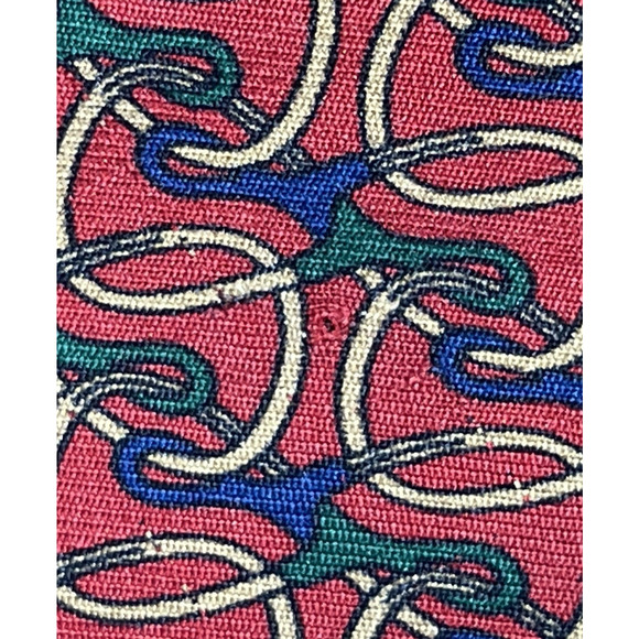 Vintage Burberrys' Silk Tie Red Abstract Mens Necktie Made in England 3.5"X56" - Picture 8 of 12